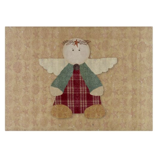 Planche À Découper Panneau de découpe en verre d'ange primitif (Devant)