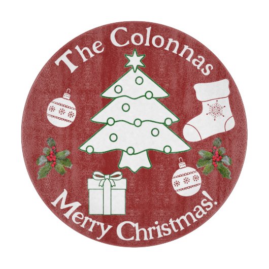 Planche À Découper Panneau de découpe en verre d'arbre de Noël (Devant)