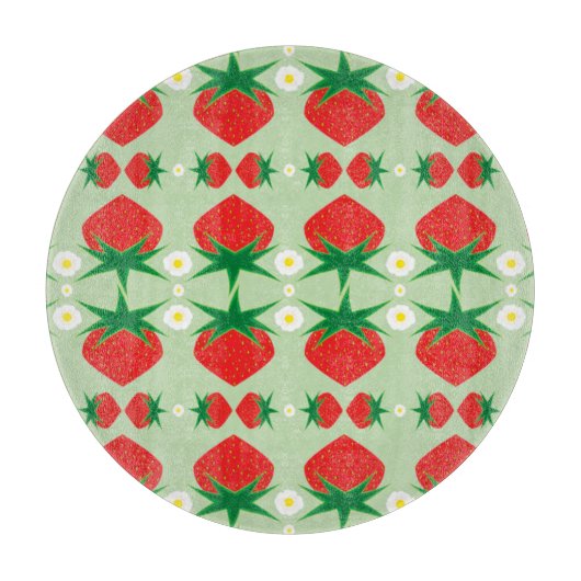 Planche À Découper Panneau de découpe en verre de fraise (Devant)