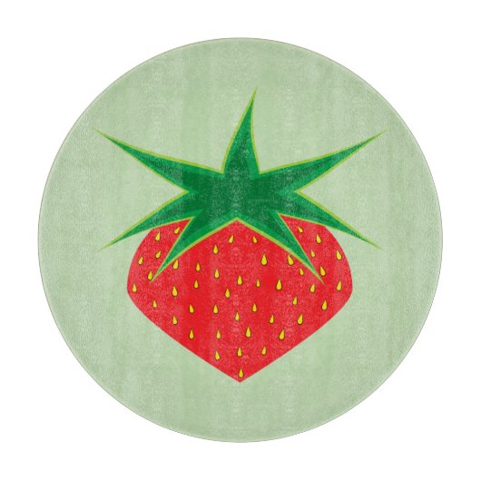 Planche À Découper Panneau de découpe en verre de fraise (Devant)