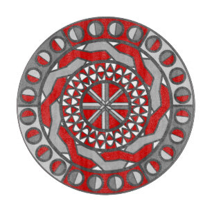 Planche À Découper Panneau de découpe en verre de machine rouge