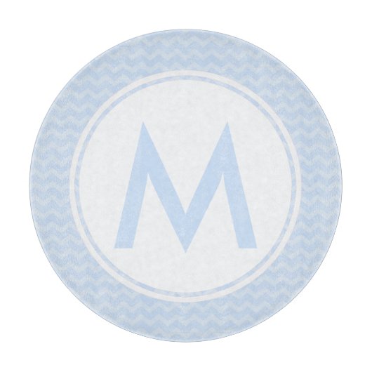 Planche À Découper Panneau de découpe en verre de Monogramme bleu Che (Devant)