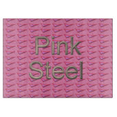 Planche À Découper Panneau de découpe en verre en acier rose (Devant)