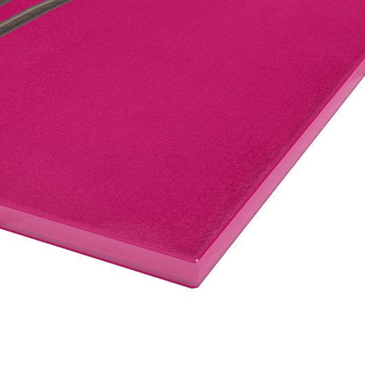 Planche À Découper Panneau de découpe en verre fuchsia en acier rose (Coin)