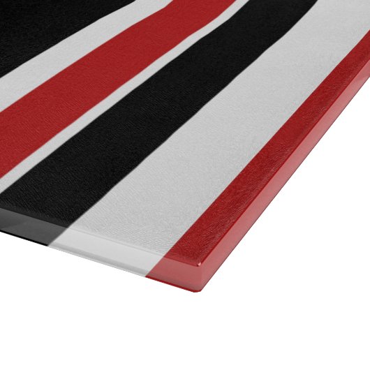 Planche À Découper Panneau de découpe en verre Gras Rouge Noir (Coin)