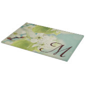 Planche À Découper Panneau de découpe en verre Monogramme en fleur de (Coin)