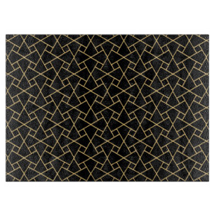Planche À Découper Panneau de découpe en verre Motif islamique noir, 