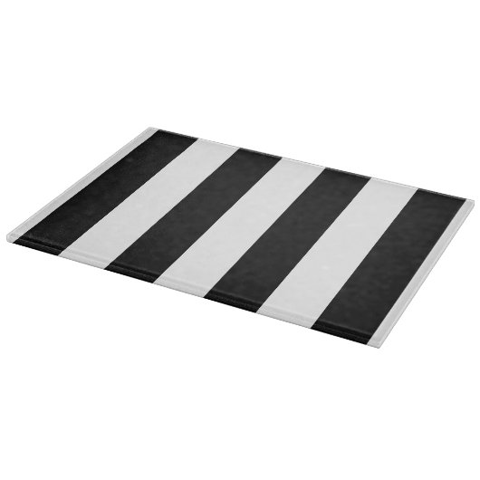 Planche À Découper Panneau de découpe en verre rayé noir et blanc (Coin)