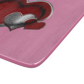 Planche À Découper Panneau de découpe en verre rose magique Heart 15, (Coin)