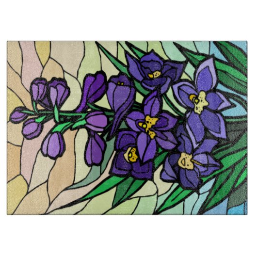 Planche À Découper Panneau de découpe en verre violet (Devant)