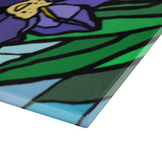 Planche À Découper Panneau de découpe en verre violet (Coin)