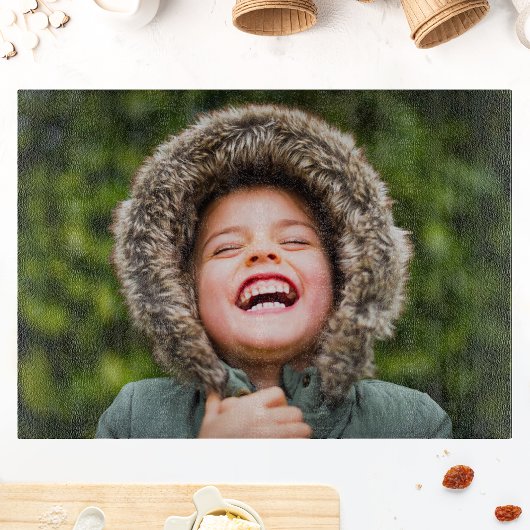 Planche À Découper Panneau de découpe en verre Votre arête photo Impr