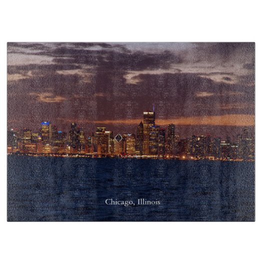 Planche À Découper Panneau de découpe Skyline de Chicago (Devant)