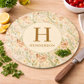 Planche À Découper Panneau de verre personnalisé avec monogramme de f