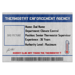 Planche À Découper Panneau d'identification de l'agence de thermostat