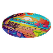 Planche À Découper Panorama de coucher de soleil de l'oasis urbaine (Coin)