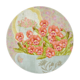 Planche À Découper Pansies dans un bol