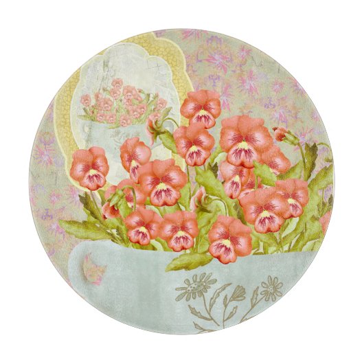 Planche À Découper Pansies dans un bol (Devant)