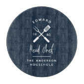 Planche À Découper Papa chef chef barbecue grill Noël anniversaire mo (Devant)