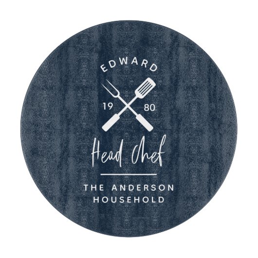 Planche À Découper Papa chef chef barbecue grill Noël anniversaire mo (Devant)