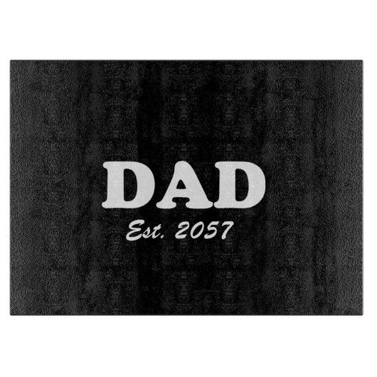 Planche À Découper Papa Custom Date établie moderne drôle noir (Devant)