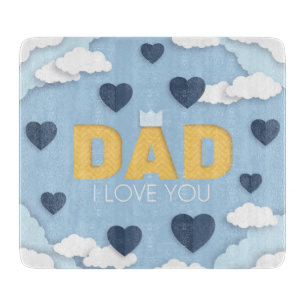 Planche À Découper Papa, je t'aime, fête des pères cadeau