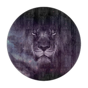Planche À Découper Papier peint Galaxy Lion Face Art