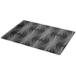Planche À Découper Papier peint Vagues pointillé noir et blanc