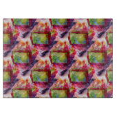 Planche À Découper Papier peint vert et rouge abstrait (Devant)