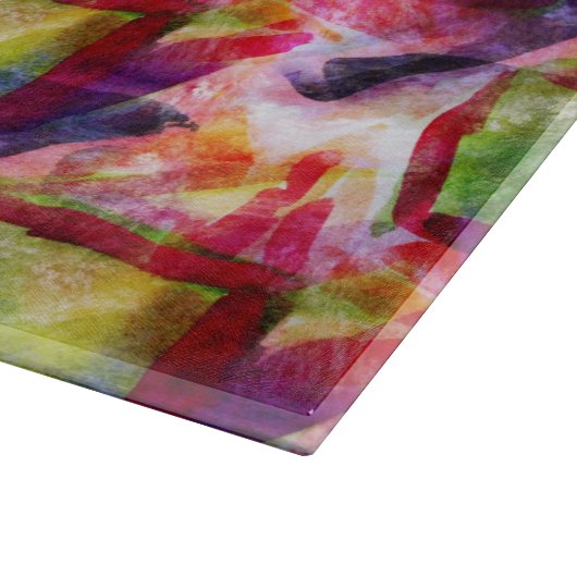 Planche À Découper Papier peint vert et rouge abstrait (Coin)