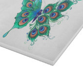 Planche À Découper Papillon aux plumes de paon vert (Coin)