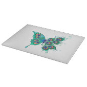 Planche À Découper Papillon aux plumes de paon vert (Coin)