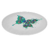 Planche À Découper Papillon aux plumes de paon vert (Coin)