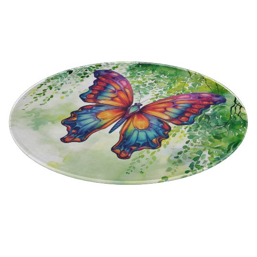 Planche À Découper Papillon Bleu Orange ailes (Coin)