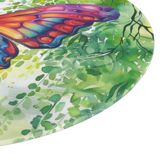 Planche À Découper Papillon Bleu Orange ailes (Coin)