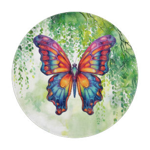 Planche À Découper Papillon Bleu Orange ailes