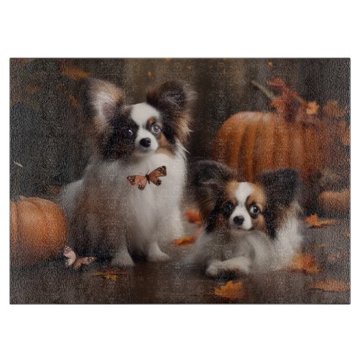 Planche À Découper Papillon chiot automne délice citrouille (Devant)