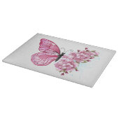 Planche À Découper Papillon de fleurs avec Sakura rose (Coin)