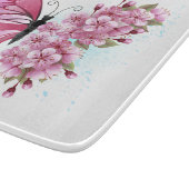 Planche À Découper Papillon de fleurs avec Sakura rose (Coin)
