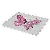 Planche À Découper Papillon de fleurs avec Sakura rose (Coin)