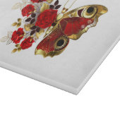 Planche À Découper Papillon de fleurs rouges aux roses rouges (Coin)