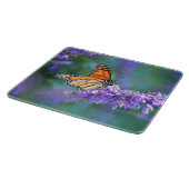 Planche À Découper Papillon Monarque sur Fleur violette lilas (Coin)