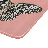 Planche À Découper Papillon noir et blanc, arrière - plan corail rose (Coin)