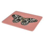 Planche À Découper Papillon noir et blanc, arrière - plan corail rose (Coin)