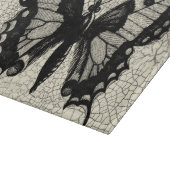 Planche À Découper Papillon noir et blanc sur Arrière - plan fissuré (Coin)