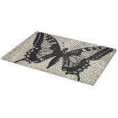 Planche À Découper Papillon noir et blanc sur Arrière - plan fissuré (Coin)