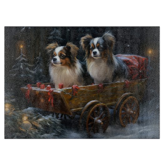 Planche À Découper Papillon Traîneau enneigé Décor de Noël (Devant)
