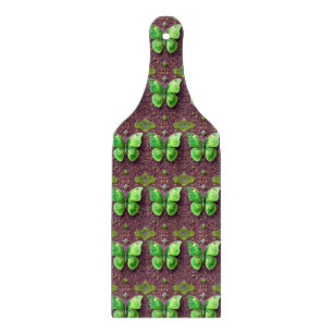 Planche À Découper Papillon vert en optique 3D