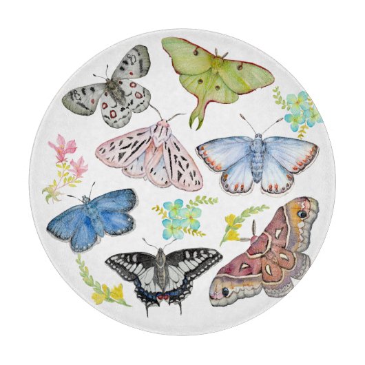 Planche À Découper Papillons aquarelle en vol (Devant)