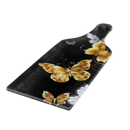 Planche À Découper Papillons blancs et dorés (Coin)